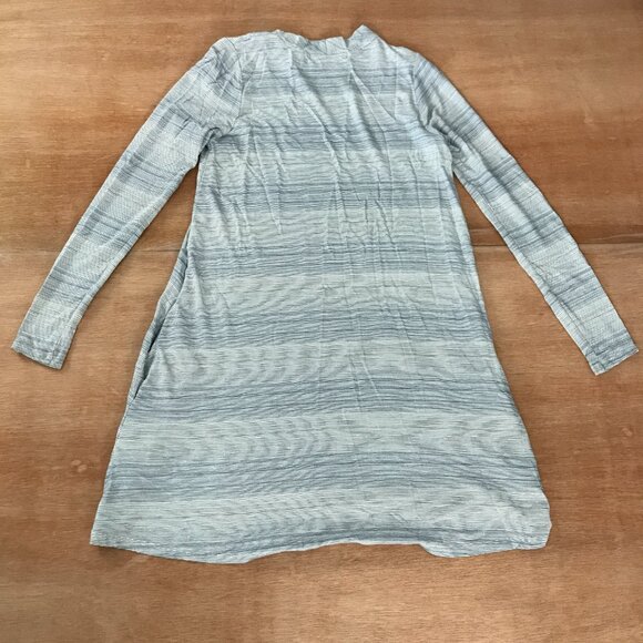 Fighting Eel Shirt Dress Mini Dress Women Size XS Gray Striped Pockets Mock Neck - Picture 2 of 12